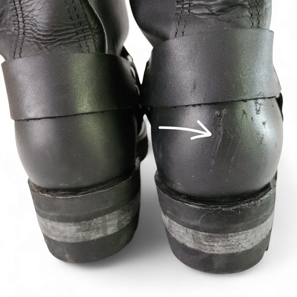 FRYE Harness 12R Black Leather Boots men’s size 11 - Picture 8 of 12